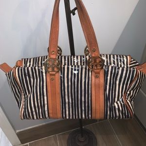 Tory Burch Striped Multi Color Tote